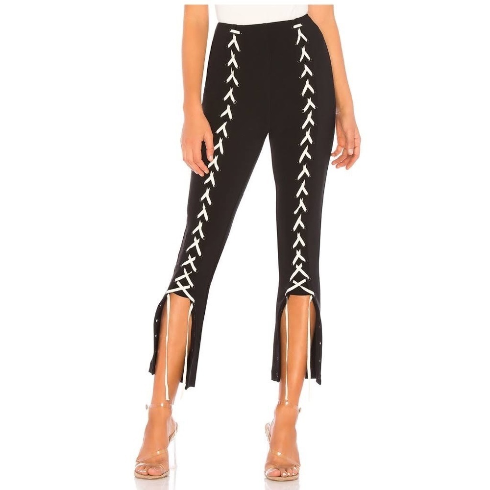 NBD - Black Lace Up Pants